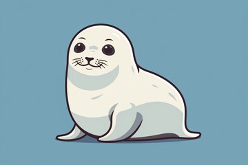 Cartoon character illustration of a seal