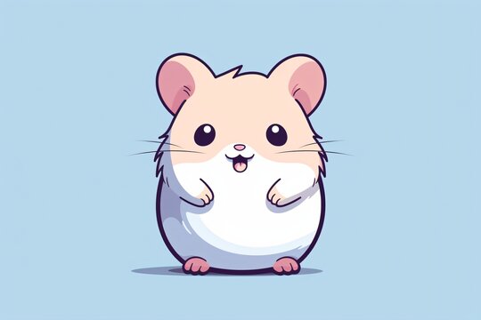 A cute cartoon illustration of a rat