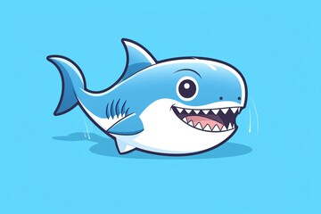Obraz premium A cartoon illustration of a shark