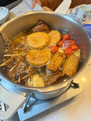 日本の一般家庭のご飯の写真（和食・夕食・夜ご飯・家庭料理・おでん）