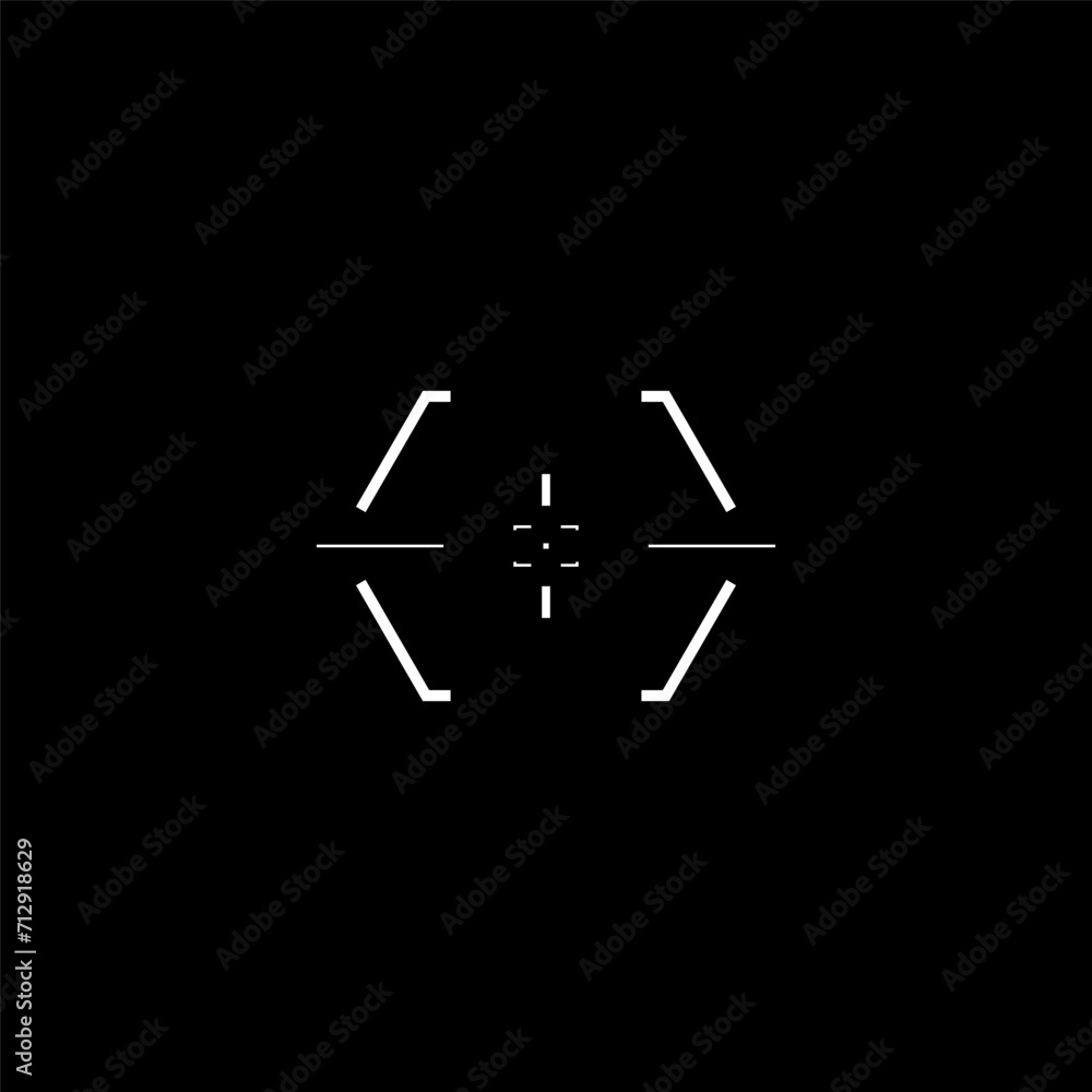 Poster hud futuristic aim, cyberpunk target. futuristic style sight, cyberpunk gui element, virtual interfa