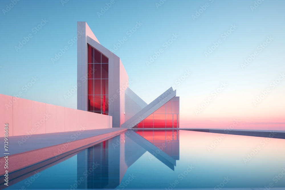 Wall mural futuristic minimalistic building architecture design