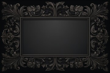 Black poster or banner design with a beautiful luxurious border