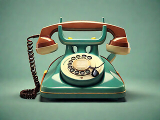 Retro landline or telephone isolated