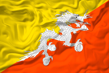 National flag  of Bhutan. Background  with flag  of Bhutan