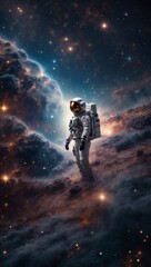 Fototapeta na wymiar AI generates an astronaut in the galaxy