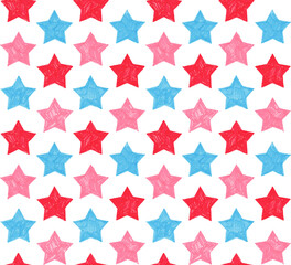 ボールペンで描いた星柄(シームレス)_3色