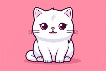 Fototapeta premium Graphic illustration of a cute cat cartoon character