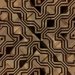 Check brown and beige plaid pattern tweed. Seamless neutral glen plaid vector illustration for spring summer autumn winter dress, scarf, jacket, skirt, plaid background, tartan floor.