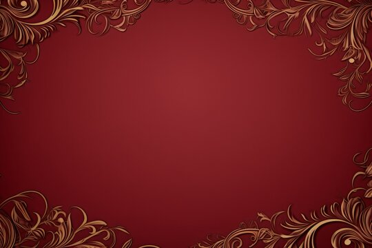 Card design with red background and golden frame borders