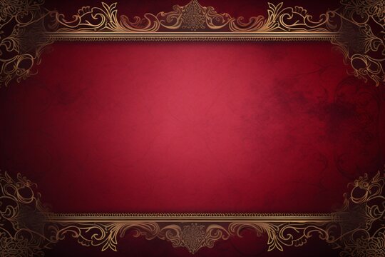 Red color velvet frame with borders