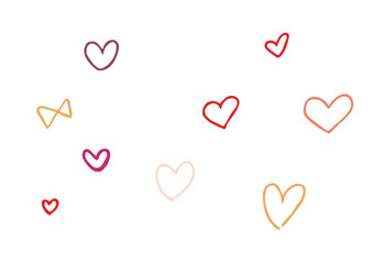 手描きのハートマークのセット