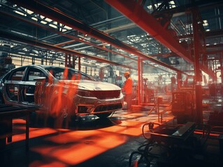 Automotive Assembly Line Professional,Car Manufacturing Specialist at Work