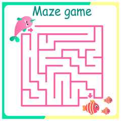  Children logic game to pass the maze. Educational game for kids. Attention task. Choose right path. Funny cartoon character.