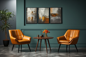 Modern bright interiors. 3D rendering ,Interior living room. 3d illustration