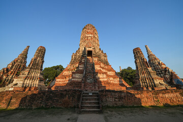 Wat Chaiwatthanaram Ayutthaya Province, Thailand, built in the reign of King Prasat Thong in 1630, taken on 14 January 2024.