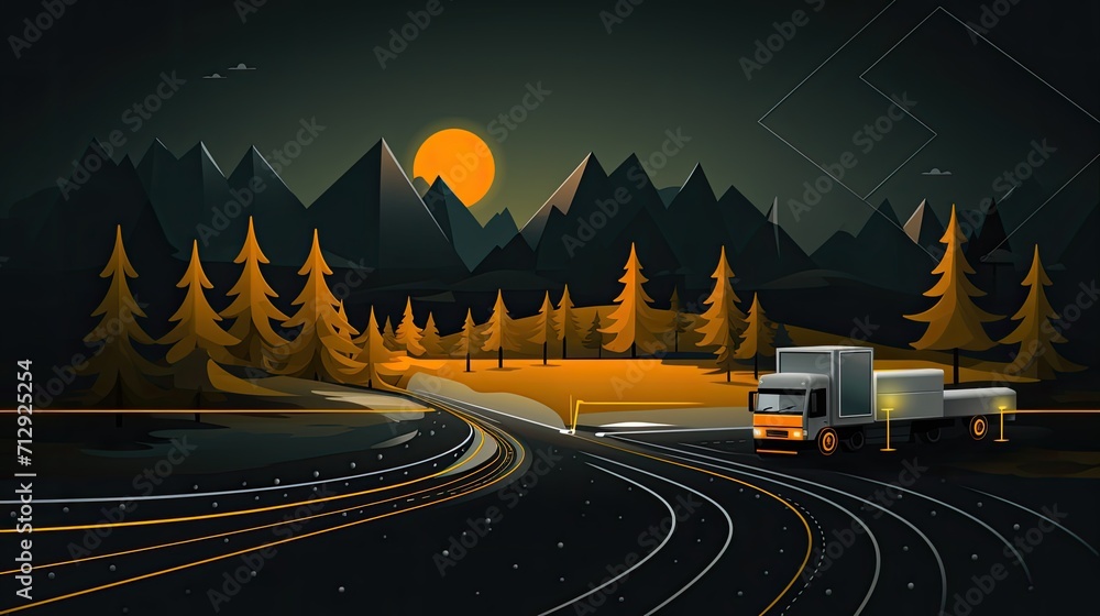 Poster road condition monitoring technology solid color background
