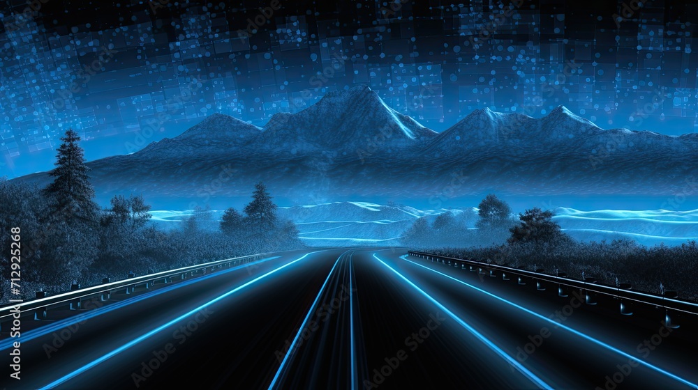 Poster road condition monitoring technology solid color background