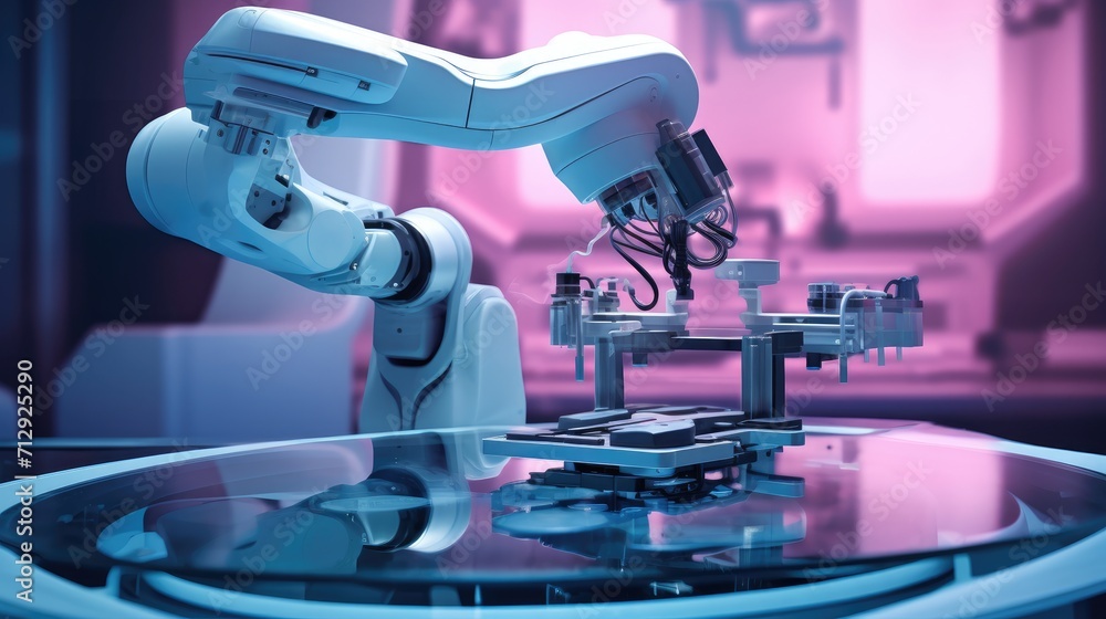 Poster robotic assisted microsurgeries for precision solid color background