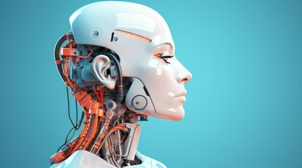 Fototapeta premium Robotic assisted head and neck surgeries solid color background