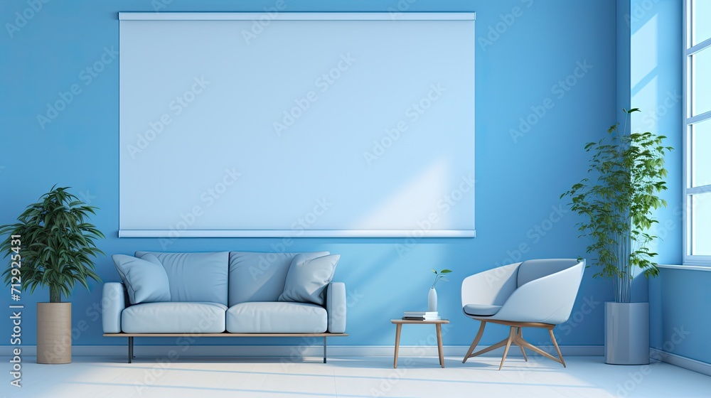 Poster smart blinds for automated light control solid color background