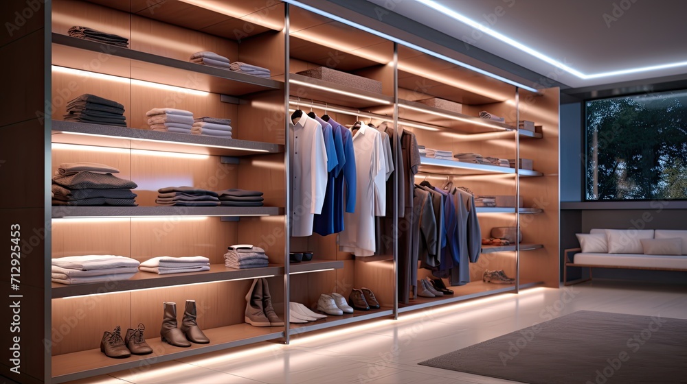 Poster smart closet lighting systems with motion sensors solid color background