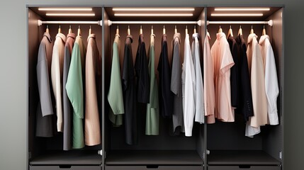 Smart closet systems with automated clothing retrieval solid color background