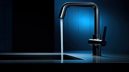 Smart kitchen faucets for touchless control solid color background