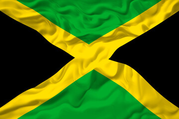 National flag of Jamaica. Background  with flag  of  Jamaica.