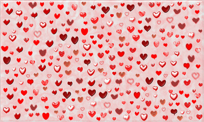 pink and red heart background for making Valentine's day card