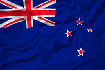 National flag of New Zealand. Background  with flag ofbNew Zealand.