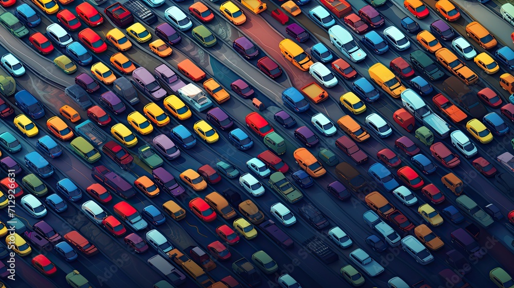 Poster smart traffic congestion detection solid color background