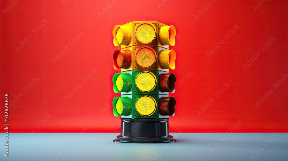 Poster smart traffic signal prioritization solid color background