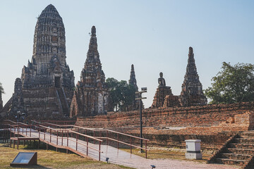 Wat Chaiwatthanaram Ayutthaya Province, Thailand, built in the reign of King Prasat Thong in 1630, taken on 14 January 2024.