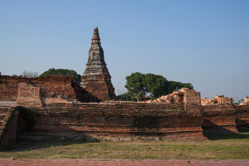 Wat Chaiwatthanaram Ayutthaya Province, Thailand, built in the reign of King Prasat Thong in 1630, taken on 14 January 2024.
