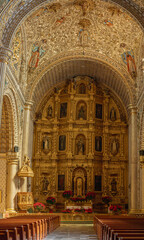 Fototapeta na wymiar Interior of the Santo Domingo church in Oaxaca.