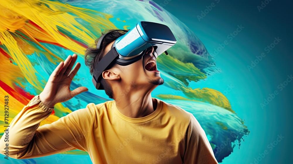 Aufkleber virtual reality for attention deficit hyperactivity disorder adhd interventions solid color backgrou