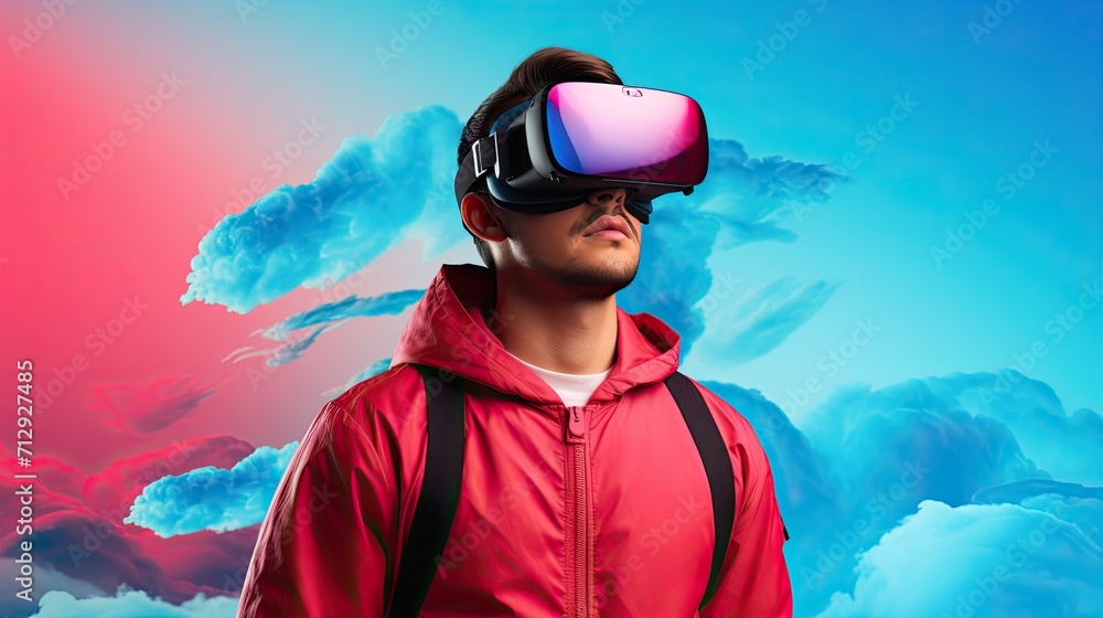 Poster virtual reality for attention deficit hyperactivity disorder adhd interventions solid color backgrou