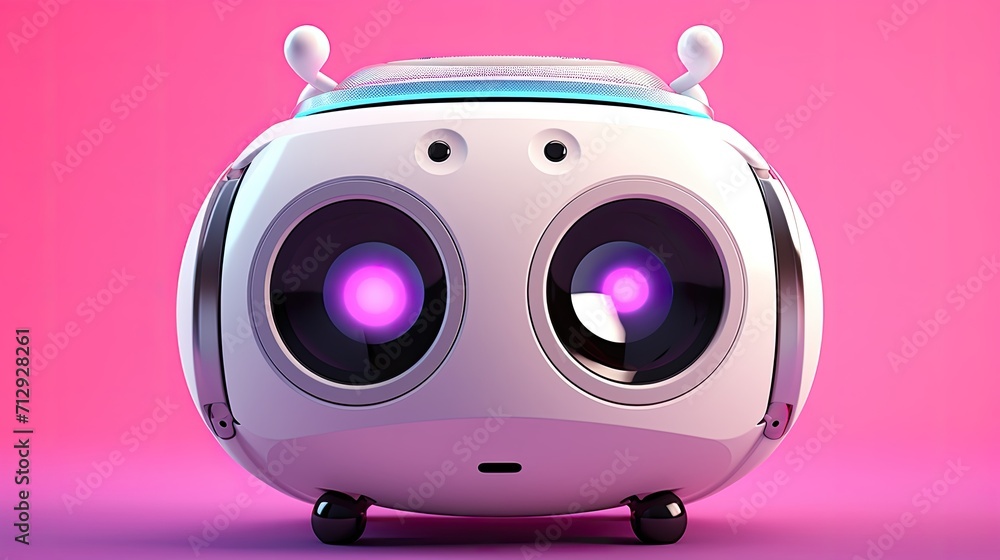 Aufkleber voice activated robotic home djs for mood based playlists solid color background