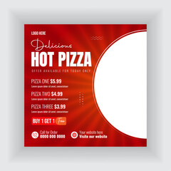 Fast food restaurant menu social media post design web banner template