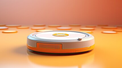 Voice controlled robotic vacuum and mop devices for floor cleaning solid color background