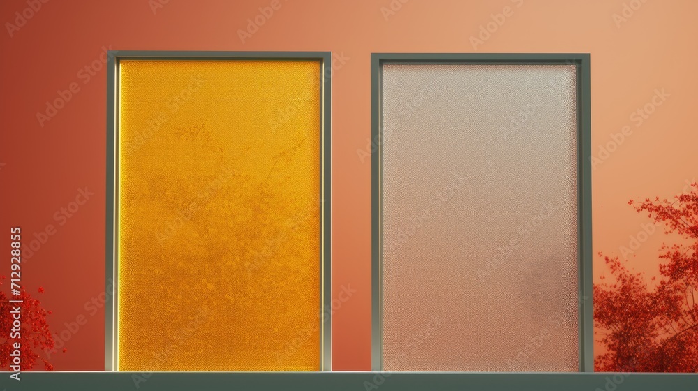 Poster voice controlled robotic window screens with pollen filters solid color background