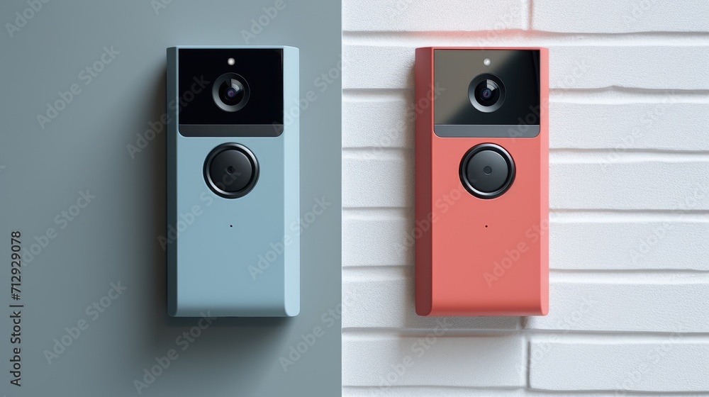 Poster wireless smart doorbells with video recording solid color background