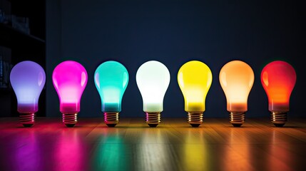 Wireless smart light bulbs with color changing capabilities solid color background