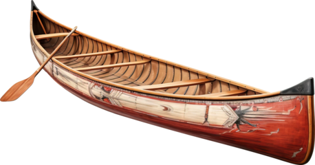 Cedar Canoe isolated on transparent background. PNG