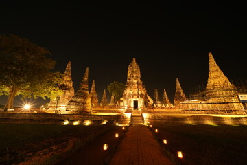 Wat Chaiwatthanaram Ayutthaya Province, Thailand, built in the reign of King Prasat Thong in 1630,...