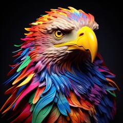 Obraz premium 3D composite illustration of an eagle