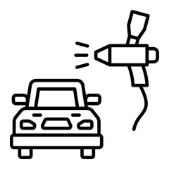   Car Painting line icon