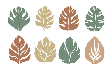 Abstract leaves vector clipart. Spring illustration.