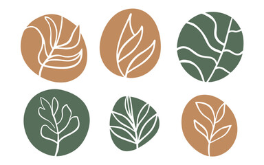 Abstract leaves vector clipart. Spring illustration.